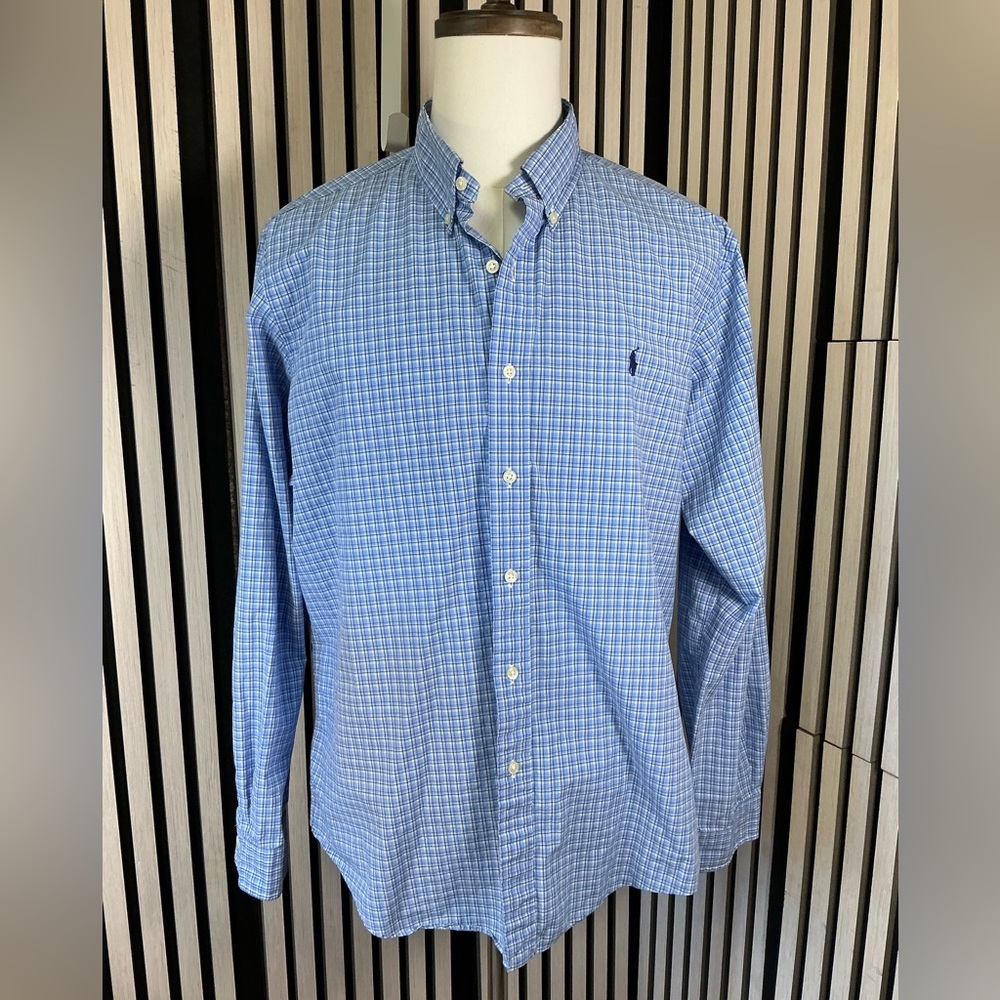 Ralph Lauren Light Blue Checked Button-Down Shirt